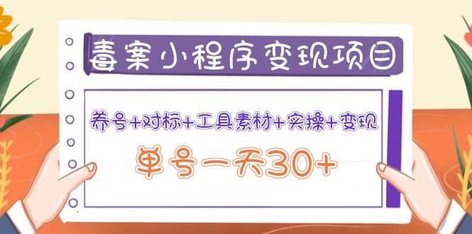 毒案小程序变现项目：养号+对标+工具素材+实操+变现-即时风口网