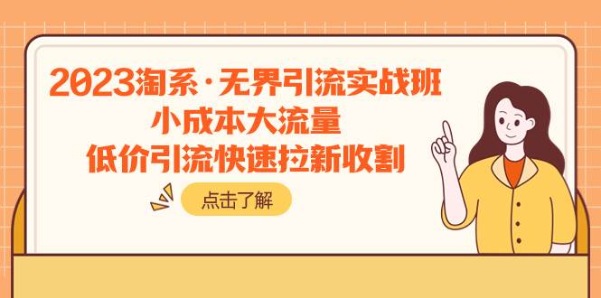 2023淘系·无界引流实战班：小成本大流量，低价引流快速拉新收割-即时风口网