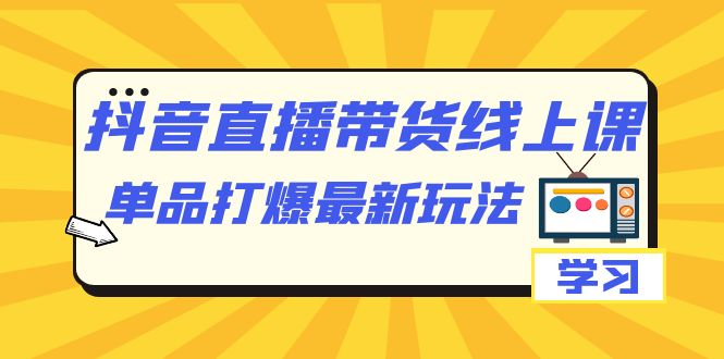 抖音·直播带货线上课，单品打爆最新玩法（12节课）-即时风口网