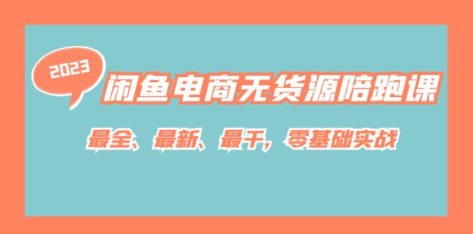 闲鱼电商无货源陪跑课，最全、最新、最干，零基础实战！-即时风口网