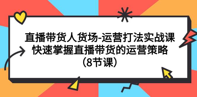 直播带货人货场-运营打法实战课：快速掌握直播带货的运营策略（8节课）-即时风口网