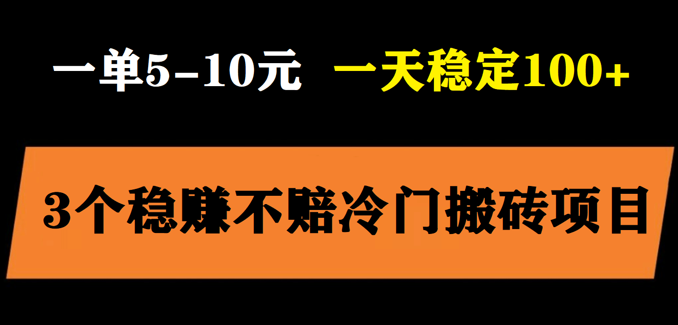 3个最新稳定的冷门搬砖项目，小白无脑照抄当日变现日入过百-即时风口网