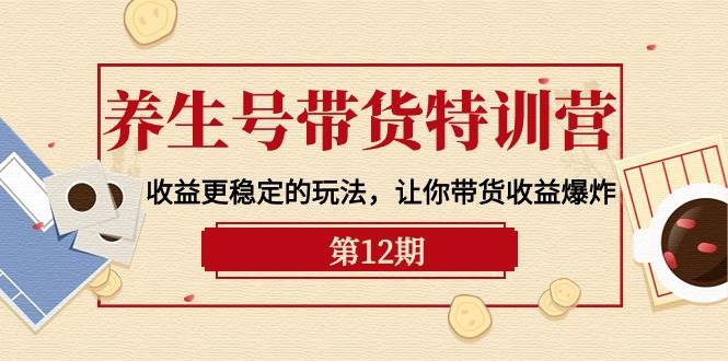 养生号带货特训营【12期】收益更稳定的玩法，让你带货收益爆炸-9节直播课-即时风口网