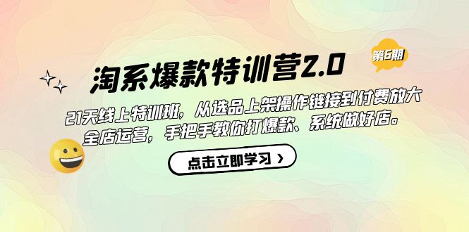 淘系爆款特训营2.0【第六期】从选品上架到付费放大 全店运营 打爆款 做好店-即时风口网