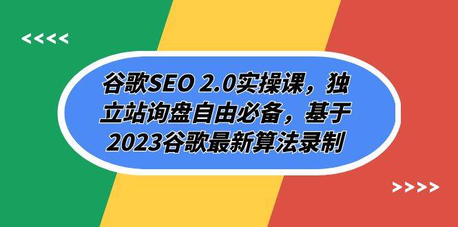 谷歌SEO 2.0实操课，独立站询盘自由必备，基于2023谷歌最新算法录制（94节-即时风口网