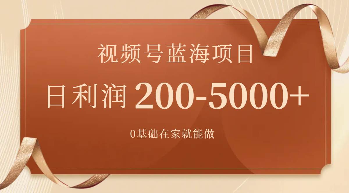 视频号蓝海项目，0基础在家也能做，一天200-5000+【附266G资料】-即时风口网