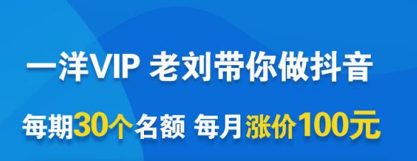 一洋电商抖音VIP，每月集训课+实时答疑+资源共享+联盟合作价值580元-即时风口网