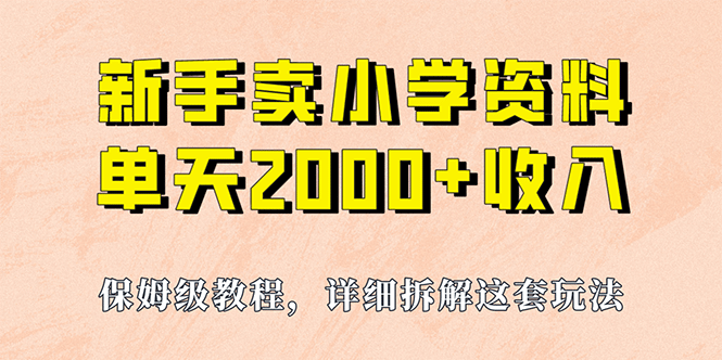 我如何通过卖小学资料，实现单天2000+，实操项目，保姆级教程+资料+工具-即时风口网