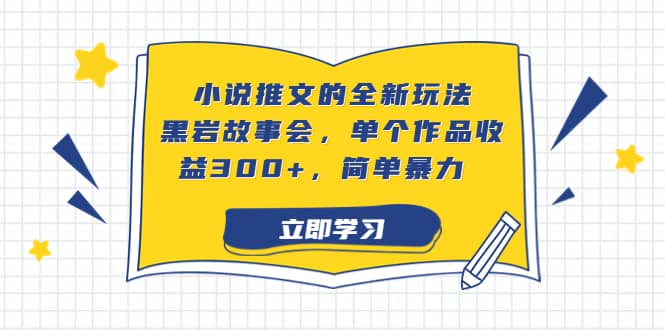 小说推文的全新玩法，黑岩故事会，单个作品收益300+，简单暴力-即时风口网