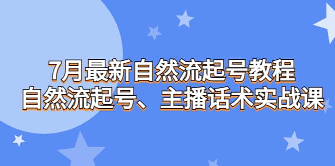 7月最新自然流起号教程，自然流起号、主播话术实战课-即时风口网