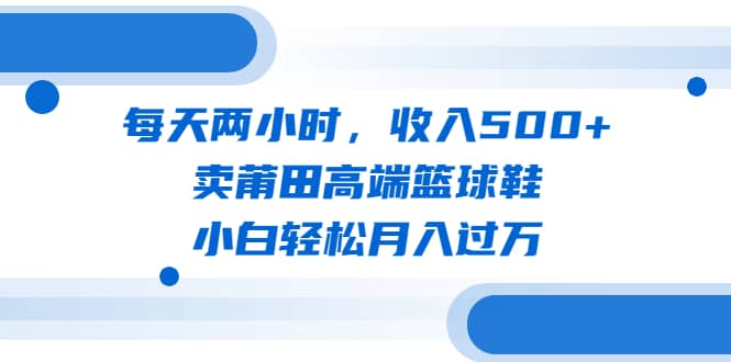 每天两小时，收入500+，卖莆田高端篮球鞋，小白轻松月入过万（教程+素材）-即时风口网