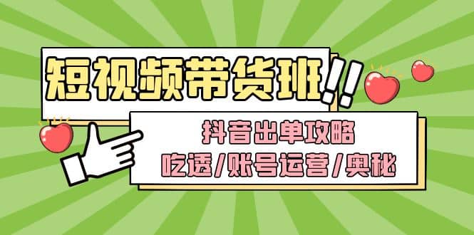 短视频带货内训营：抖音出单攻略，吃透/账号运营/奥秘，轻松带货-即时风口网