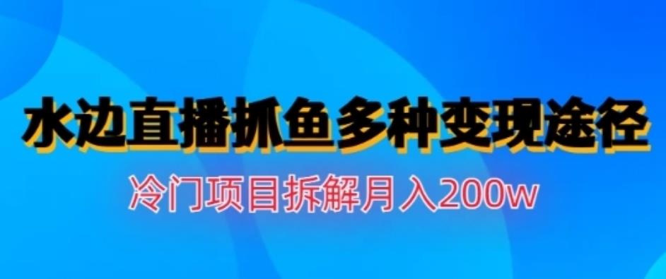 水边直播抓鱼，多种变现途径冷门项目，月入200w拆解【揭秘】-即时风口网