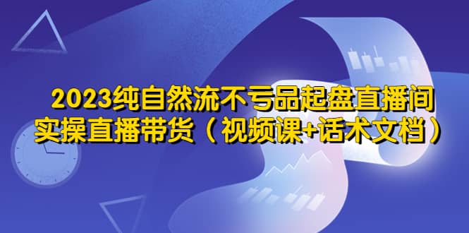 2023纯自然流不亏品起盘直播间，实操直播带货（视频课+话术文档）-即时风口网