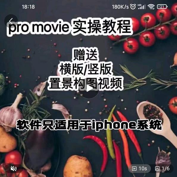 漆十二美食摄影，25​节promovie实操高手课节-即时风口网