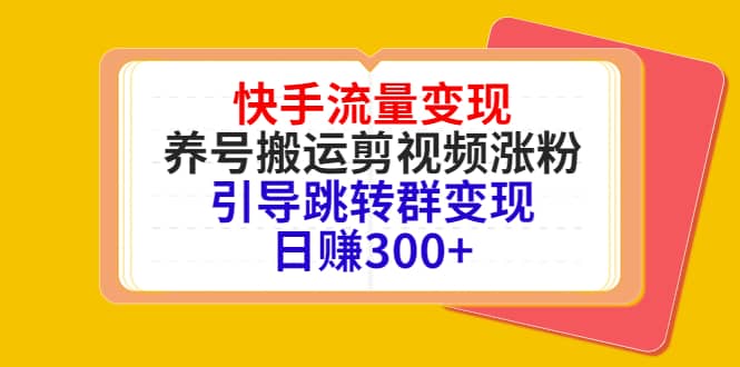 快手流量变现，养号搬运剪视频涨粉，引导跳转群变现日赚300+-即时风口网