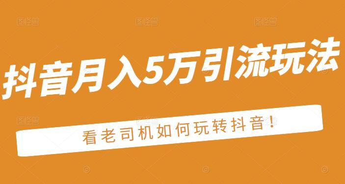 老古董·抖音月入5万引流玩法，看看老司机如何玩转抖音(附赠：抖音另类引流思路)-即时风口网