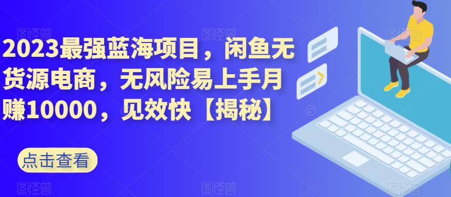 2023最强蓝海项目，闲鱼无货源电商，无风险易上手月赚10000，见效快【揭秘】-即时风口网