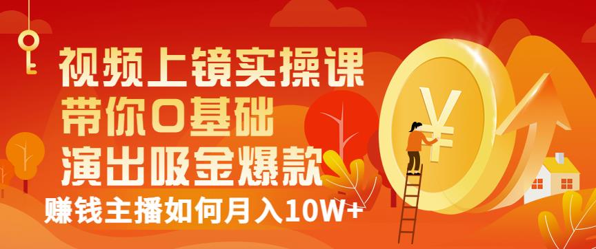 视频上镜实操课：带你0基础演出吸金爆款，赚钱主播如何月入10W+-即时风口网