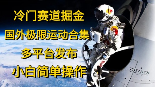 冷门赛道掘金，极限运动合集，多平台发布，小白简单操作-即时风口网