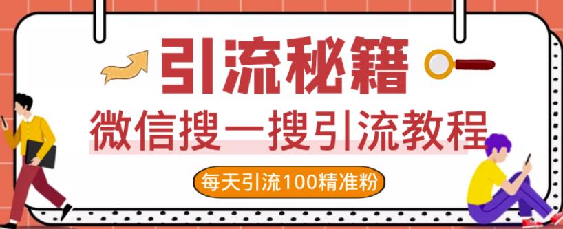 微信搜一搜引流教程，每天引流100精准粉-即时风口网