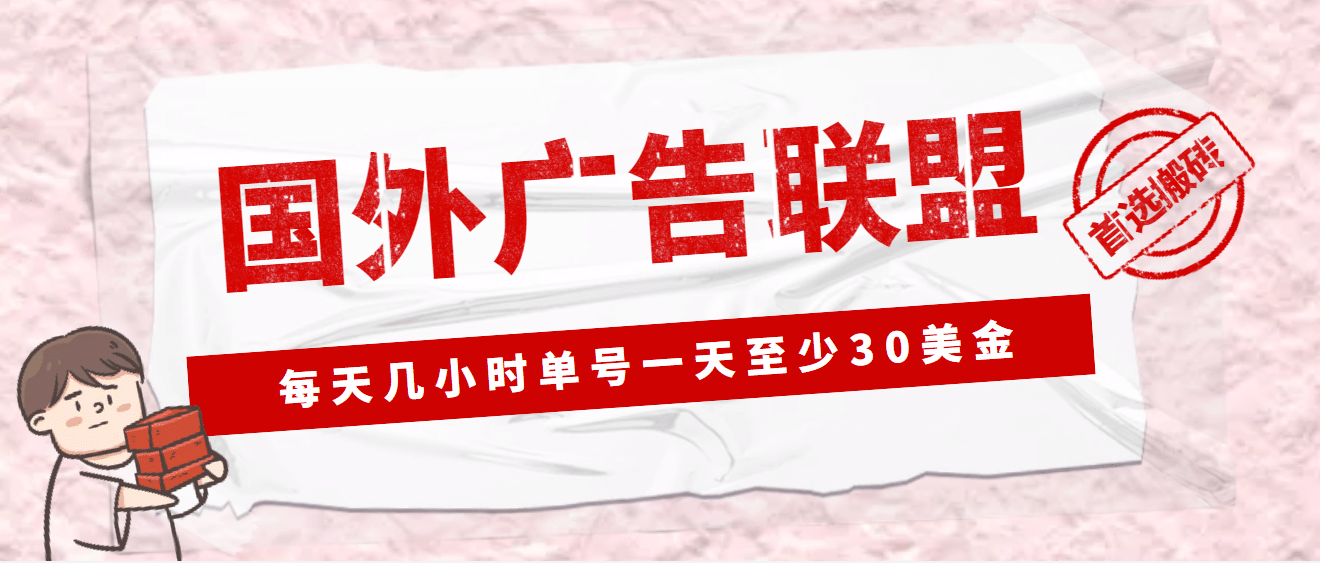 外面收费1980最新国外LEAD广告联盟搬砖项目，单号一天至少30美元(详细教程)-即时风口网