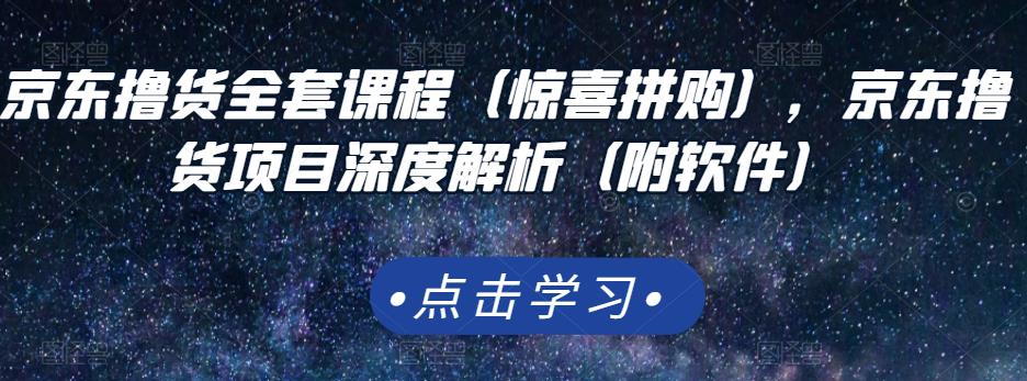 京东撸货全套课程（惊喜拼购），京东撸货项目深度解析（附软件）-即时风口网