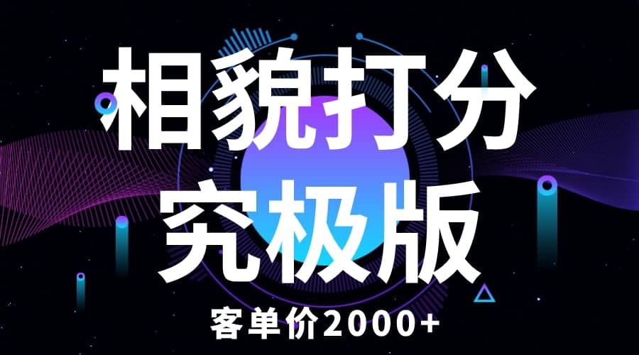 相貌打分究极版，客单价2000+纯新手小白就可操作的项目-即时风口网