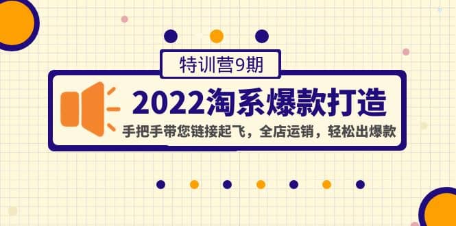 2022淘系爆款打造特训营9期：手把手带您链接起飞，全店运销，轻松出爆款-即时风口网