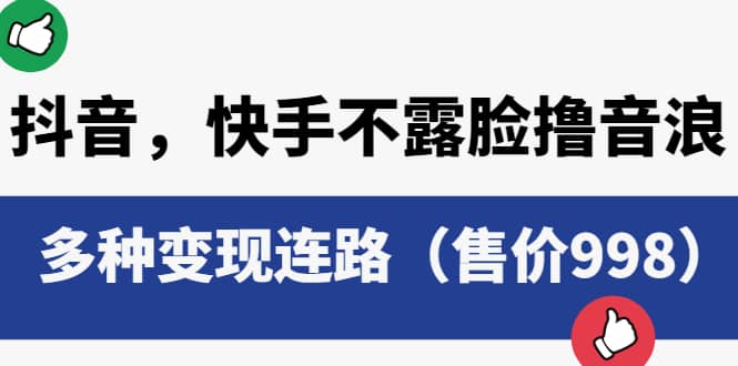 抖音，快手不露脸撸音浪项目，多种变现连路（售价998）-即时风口网