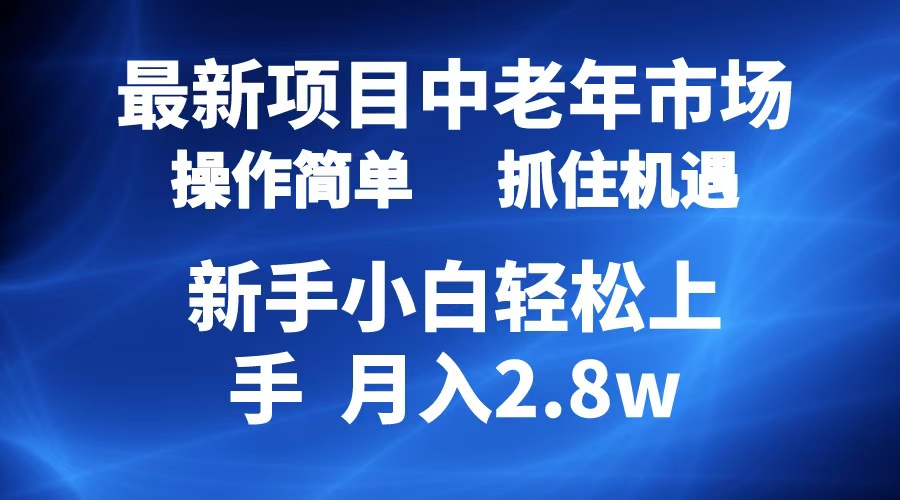 2024最新项目，中老年市场，起号简单，7条作品涨粉4000+，单月变现2.8w-即时风口网