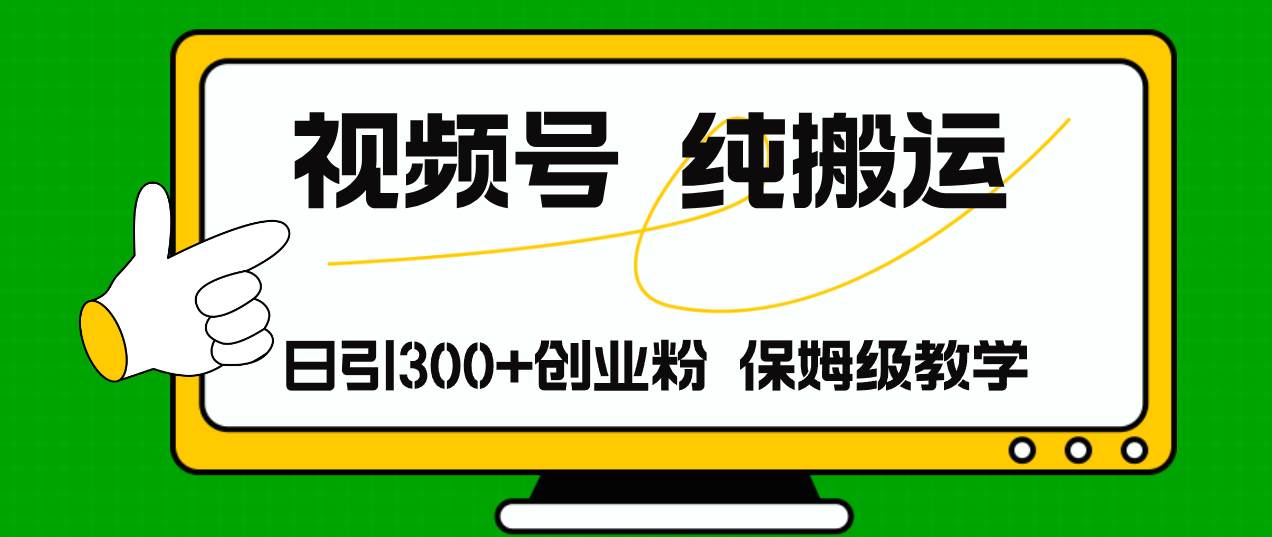 视频号纯搬运日引流300+创业粉，日入4000+-即时风口网