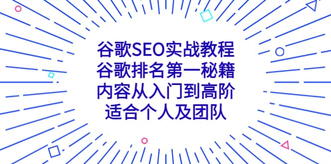 谷歌SEO实战教程：谷歌排名第一秘籍，内容从入门到高阶，适合个人及团队-即时风口网