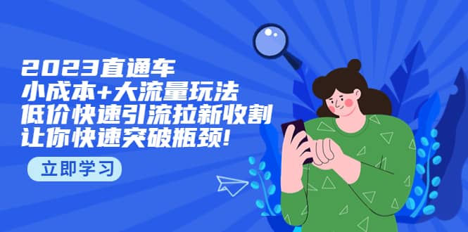 2023直通小成本+大流量玩法，低价快速引流拉新收割，让你快速突破瓶颈-即时风口网