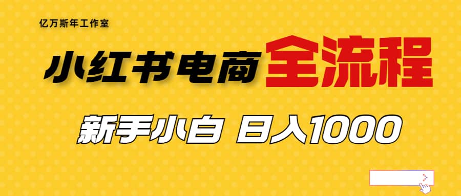 外面收费4988的小红书无货源电商从0-1全流程，日入1000＋-即时风口网