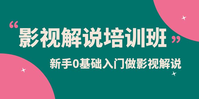 影视解说实战培训班，新手0基础入门做影视解说（10节视频课）-即时风口网