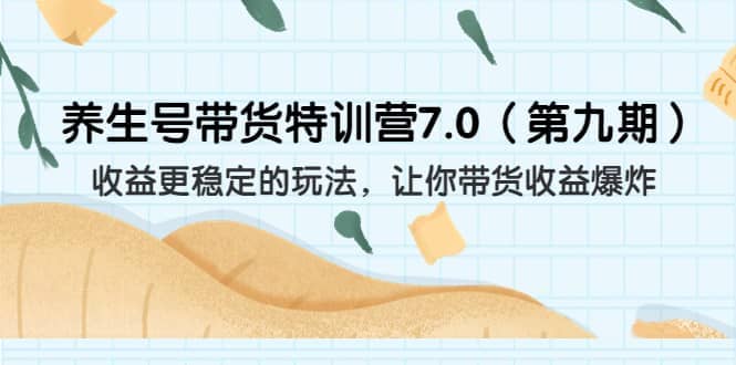 养生号带货特训营7.0（第九期）收益更稳定的玩法 让你带货收益爆炸（11节）-即时风口网