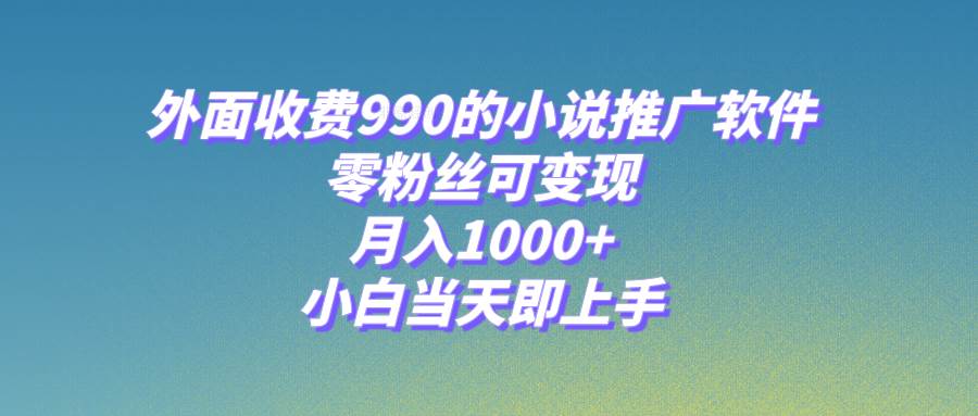 小说推广软件，零粉丝可变现，月入1000+，小白当天即上手【附189G素材】-即时风口网