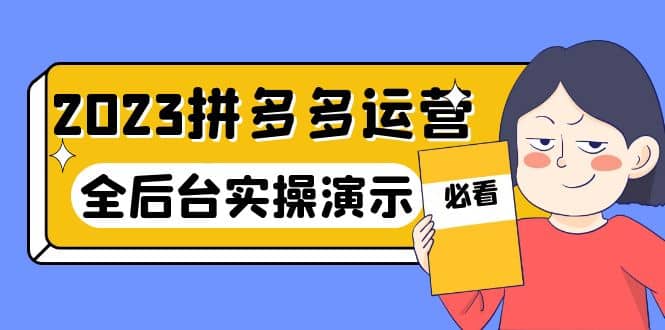 2023拼多多·运营：14节干货实战课，拒绝-口嗨，全后台实操演示-即时风口网