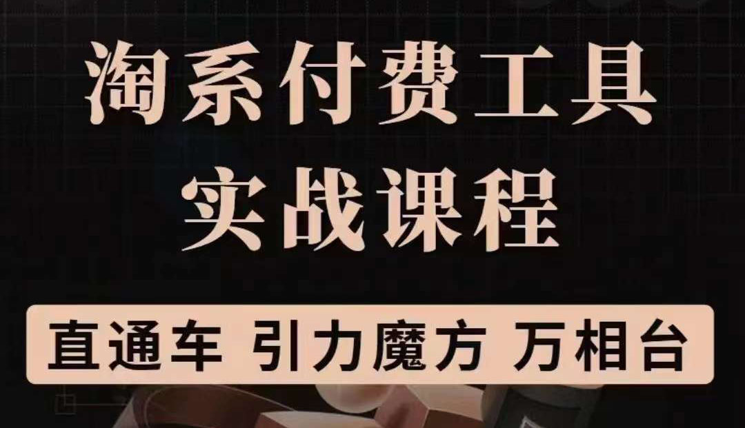 淘系付费工具实战课程【直通车、引力魔方】战略优化，实操演练（价值1299）-即时风口网