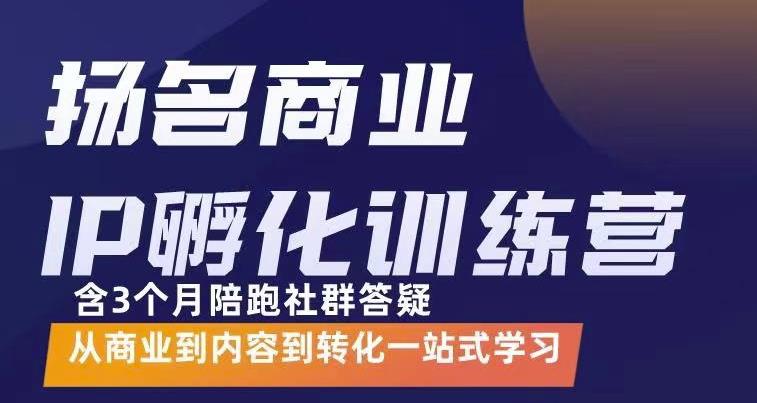 杨名商业IP孵化训练营，从商业到内容到转化一站式学 价值5980元-即时风口网