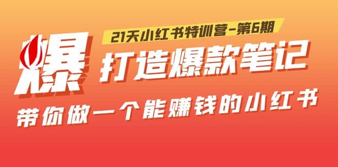 21天小红书特训营-第6期，打造爆款笔记，带你做一个能赚钱的小红书-即时风口网