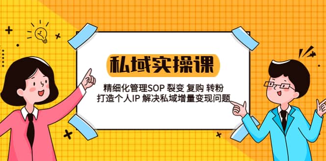 私域实战课程：精细化管理SOP 裂变 复购 转粉 打造个人IP 私域增量变现问题-即时风口网