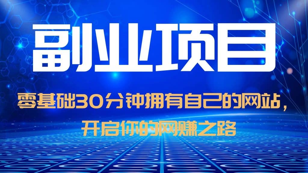 零基础30分钟拥有自己的网站，日赚1000+，开启你的网赚之路（教程+源码）-即时风口网