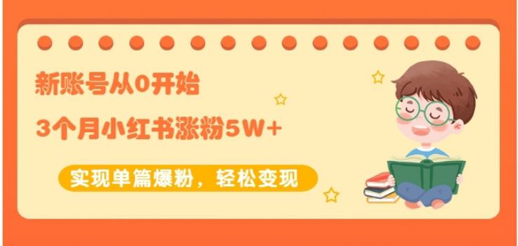 新账号从0开始3个月小红书涨粉5W+实现单篇爆粉，轻松变现（干货）-即时风口网