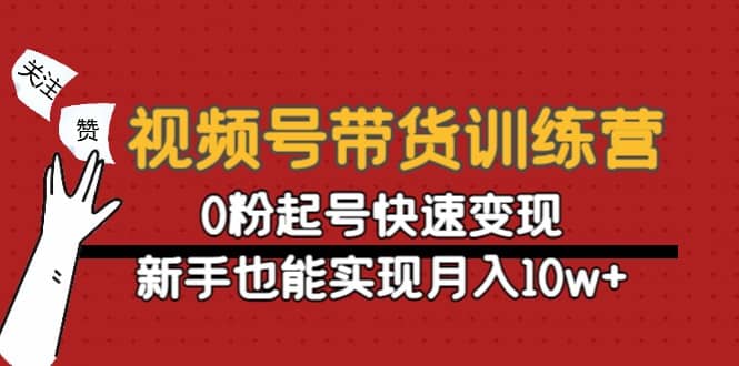 视频号带货训练营：0粉起号快速变现-即时风口网