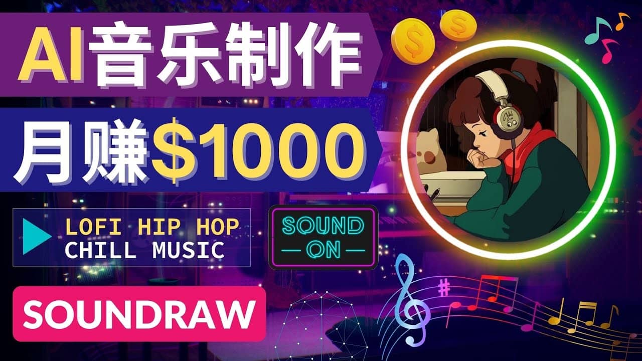 无需任何音乐基础： 使用AI软件制作Lofi Hip Hop Chill Music 月赚1000美元-即时风口网