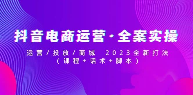 抖音电商运营·全案实操：运营/投放/商城 2023全新打法-即时风口网