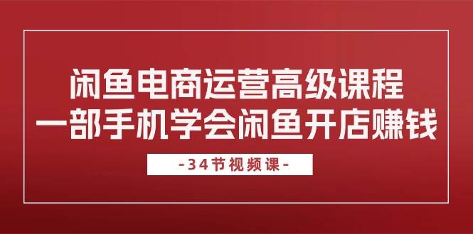 闲鱼电商运营高级课程，一部手机学会闲鱼开店赚钱（34节课）-即时风口网