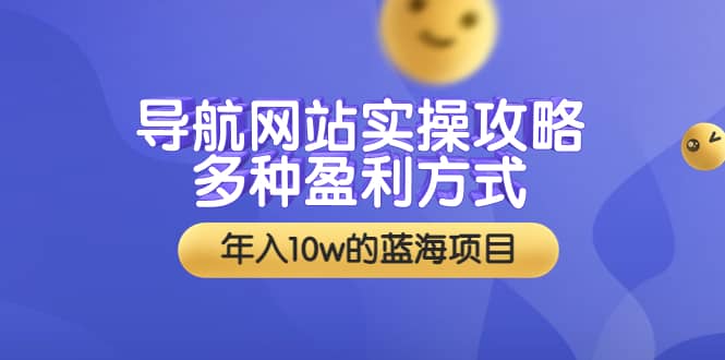 导航网站实操攻略，多种盈利方式，年入10w的蓝海项目（附搭建教学+源码）-即时风口网